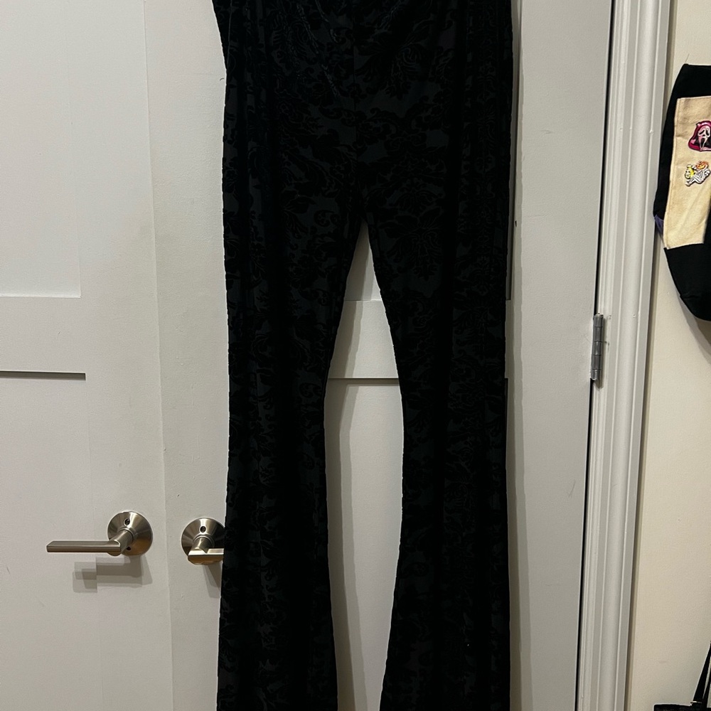 Widow Mesh Velvet Burnout Flared Pants